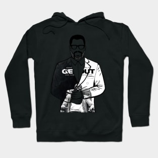 Jordan Peele Get Out Portrait, Black and White Hoodie